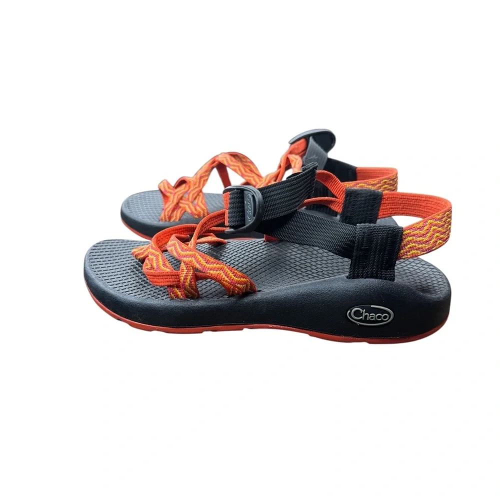 🧡 Chaco Z/1 Classic Women’s Sandals 🖤 Black & Orange Hiking Adventure Size 6 🌿